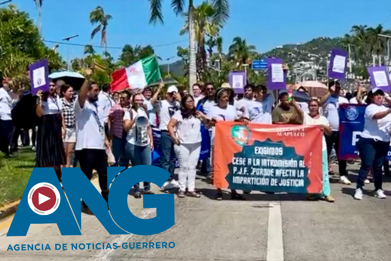 Protestan trabajadores del Poder Judicial de la Federación en Acapulco