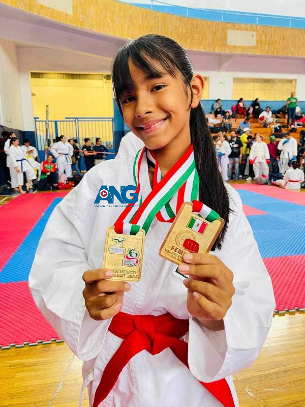 Paisana guerrerense Harumi Sánchez se corona doble campeona en el Campeonato Nacional Open México de Karate-Do