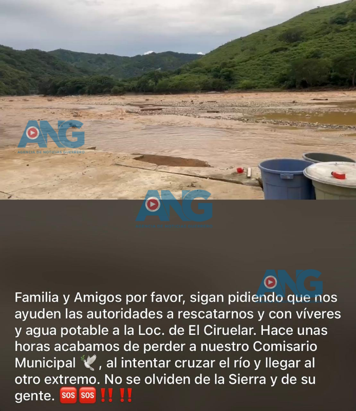 Fallece Comisario Municipal de San José El Ciruelar municipio de Chilpancingo al Intentar Cruzar un Río Crecido por el Huracán John