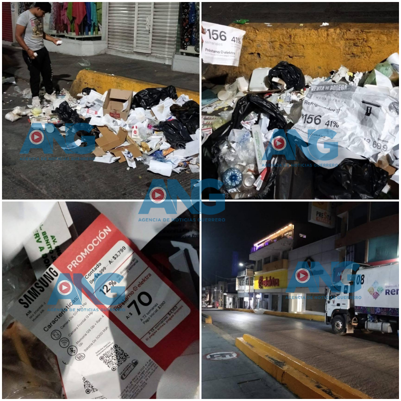 Denuncian a Elektra por dejar su basura en la vía pública en Chilpancingo