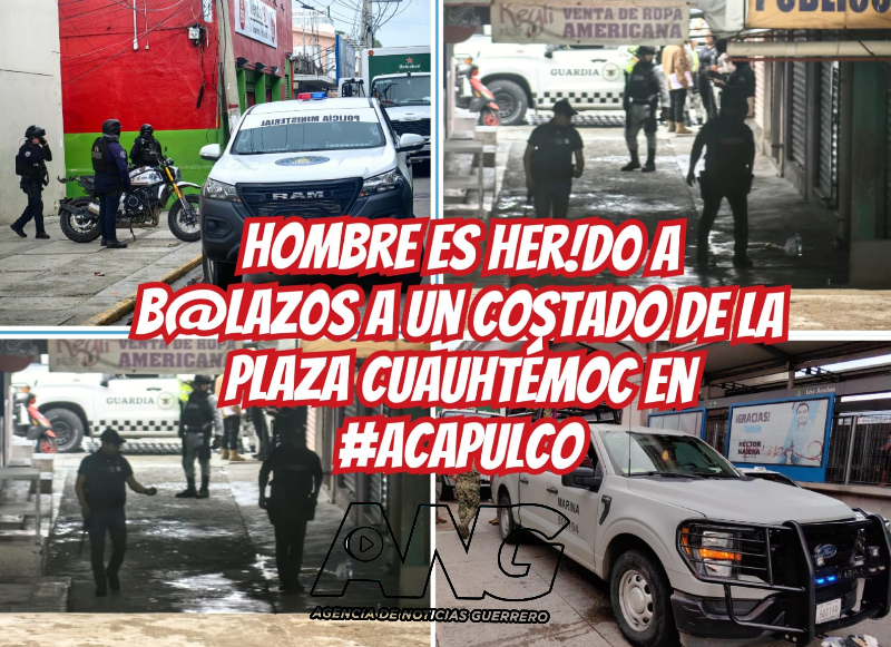 Hombre es her!d0 a b@laz0s a un costado de la plaza Cuauhtémoc en #Acapulco