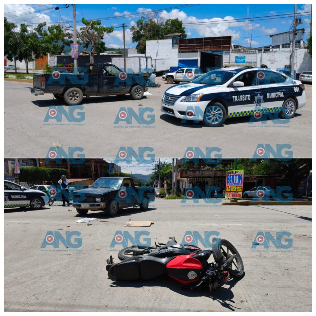 Resulta l3sionada de una pierna motociclista embarazada, al chocar