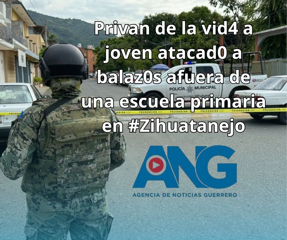Privan de la vid4 a joven atacad0 a balaz0s afuera de una escuela primaria en #Zihuatanejo