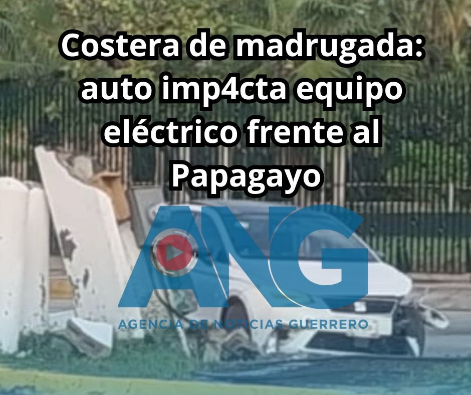 Costera de madrugada: auto impacta equipo eléctrico frente al Papagayo
