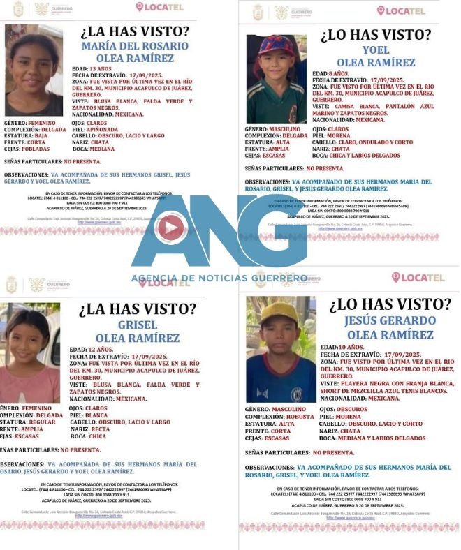 Cuatro Hermanos Huyen del Maltrato en Guerrero: Desaparecidos Tras Escapar de su Padre