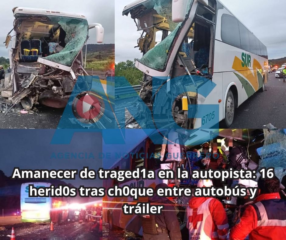 📍 | Amanecer de traged1a en la autopista: 16 herid0s tras ch0que entre autobús y tráiler