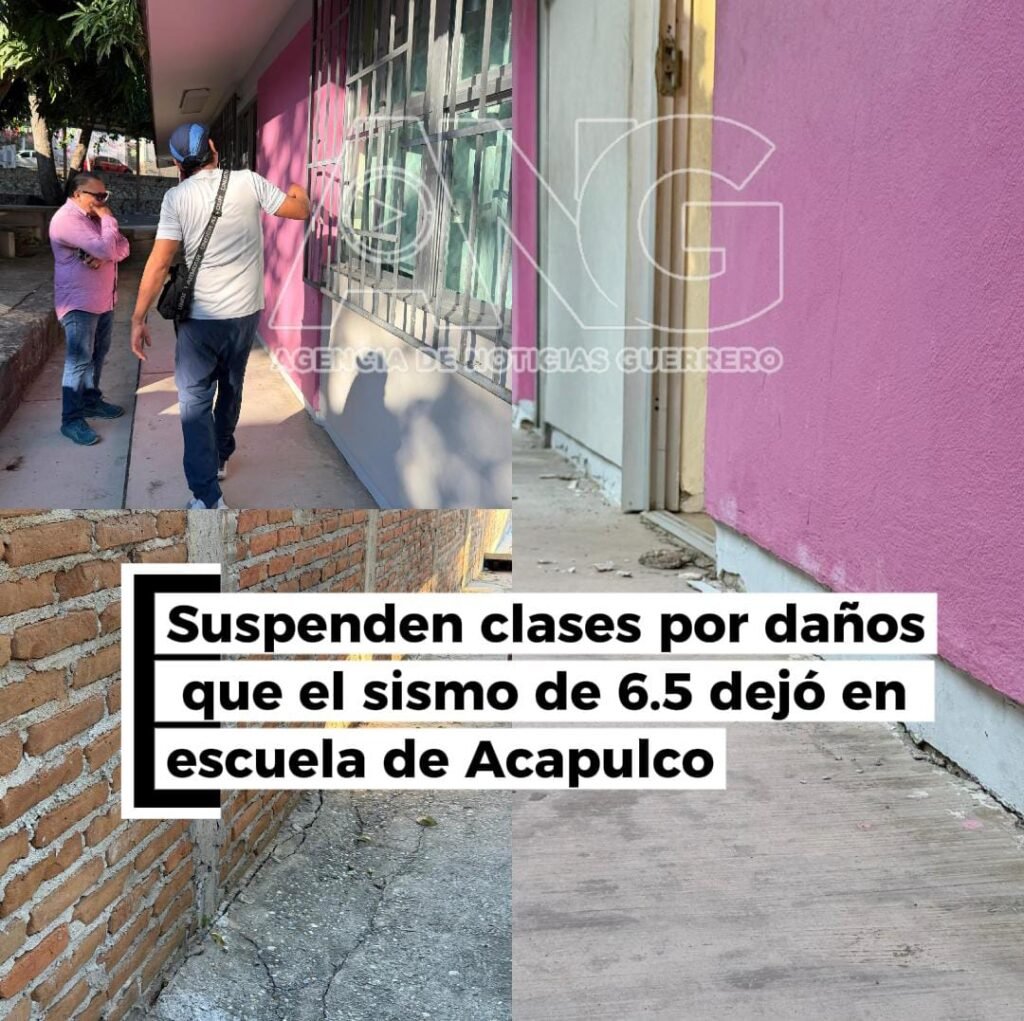 Suspenden clases por daños que el sismo de 6.5 dejó en escuela de Acapulco