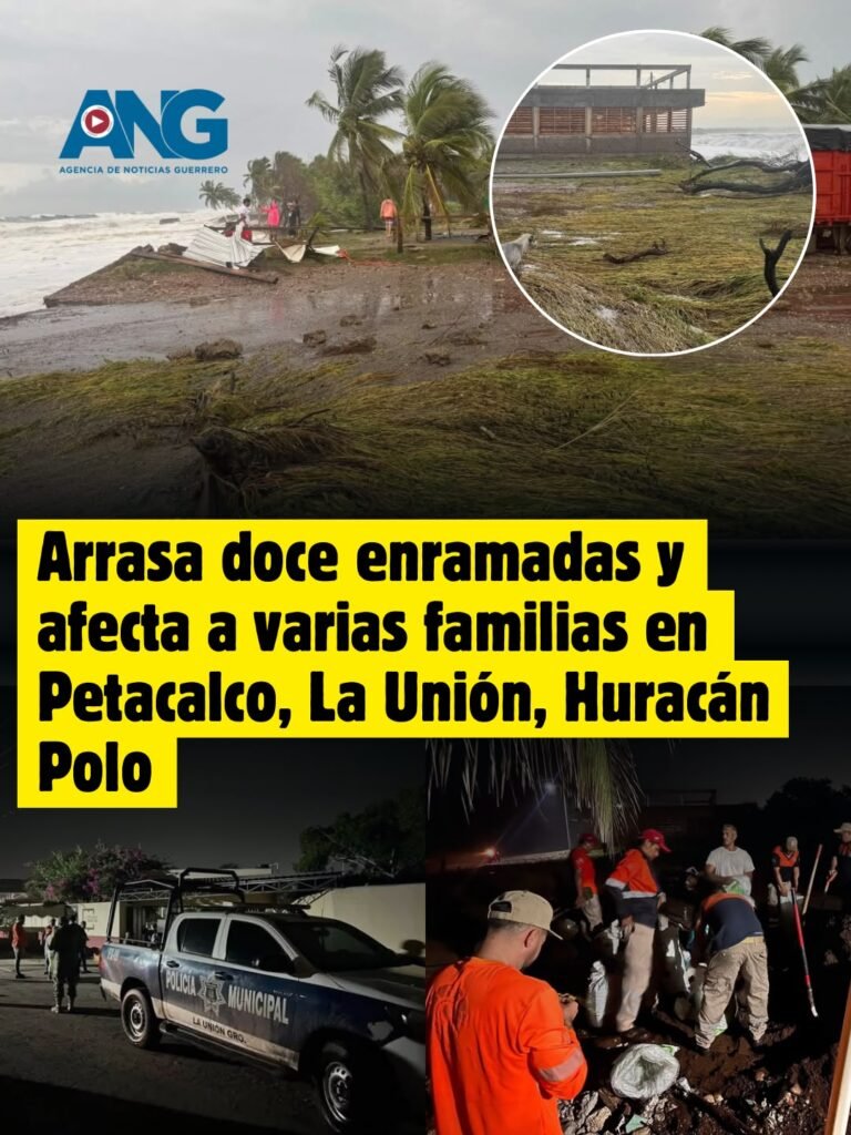 ‼️Arrasa doce enramadas y afecta a varias familias en #Petacalco, La Unión, Huracán Polo